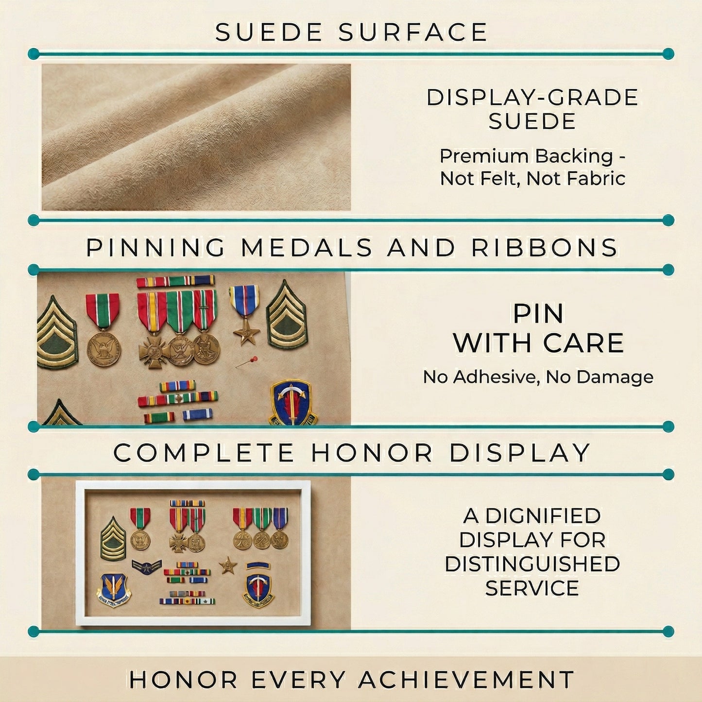 Military Service Shadow Box Frame (Style 3) - close up