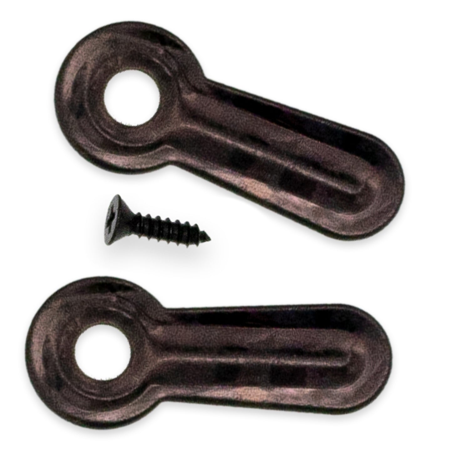 Picture Frame Backing Clips Brass 1" with Screws Large - corner and profile view