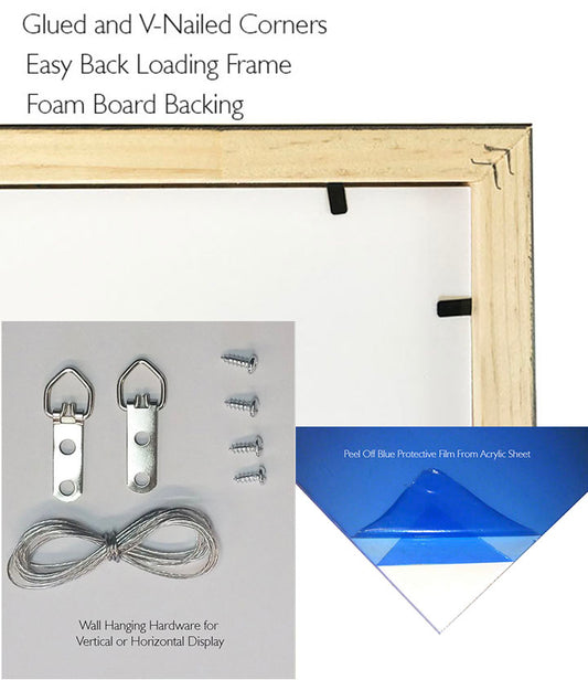 Frame Gold Bamboo Solid Wood Picture Frame - corner and profile view