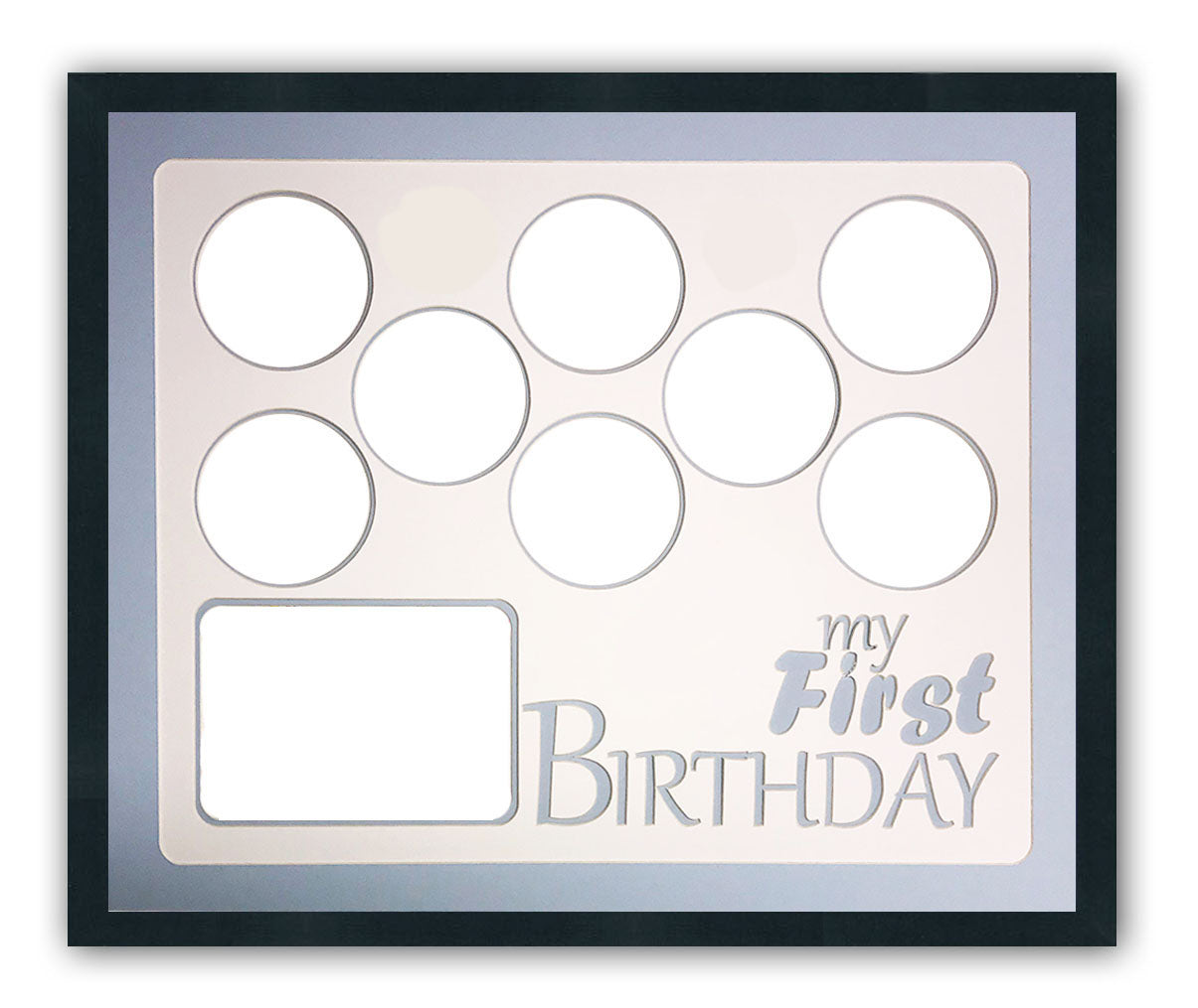 Baby's Boys First Birthday Collage Frame - detail view