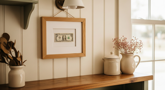 How to frame paper money and your first dollar bill | Country Art House framing tips