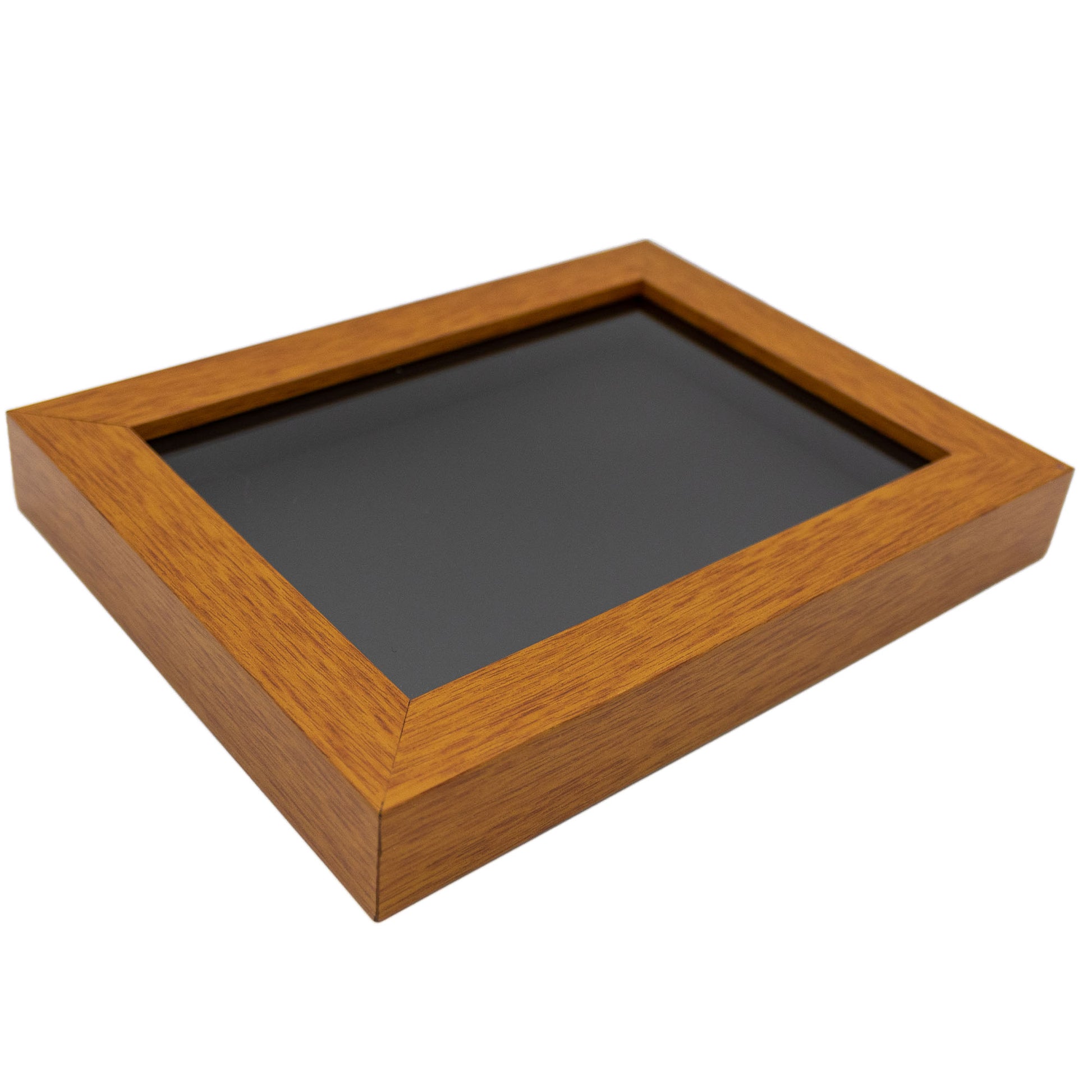 Double Magazine Keepsake Frame with Black Mat (Style 1) - corner and profile view