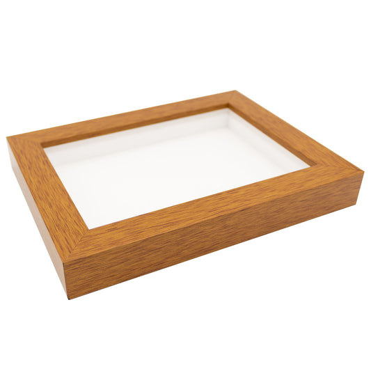 Shadow Box Gallery Wood Frames - Honey Pecan Brown DEEP Shadowbox Frame Display Depth of 3/4" -Shadowbox Frame includes Shatter Proof UV Acrylic Front, Acid Free Interior, and Hanging Hardware