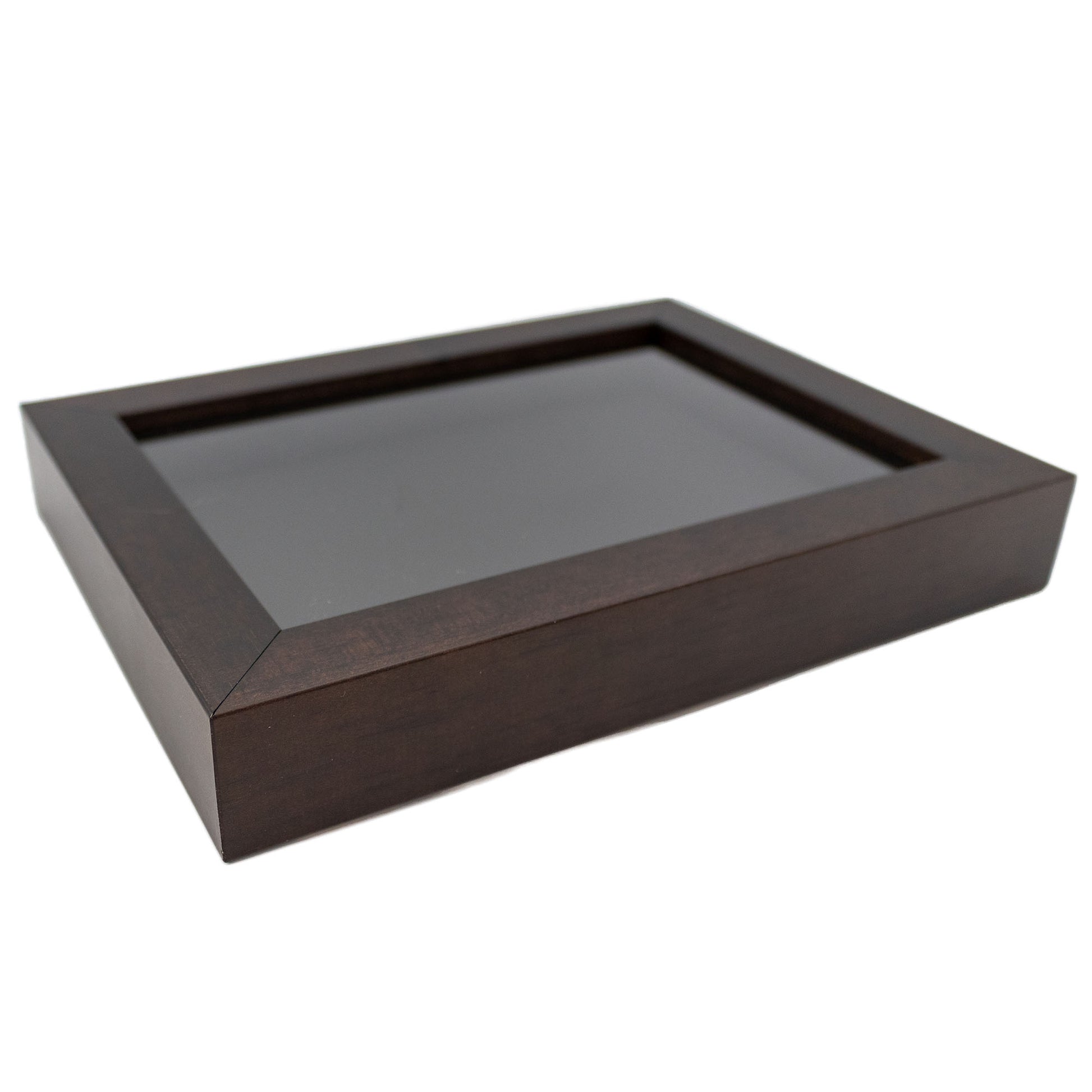 Double Magazine Keepsake Frame with Black Mat (Style 2) - corner and profile view