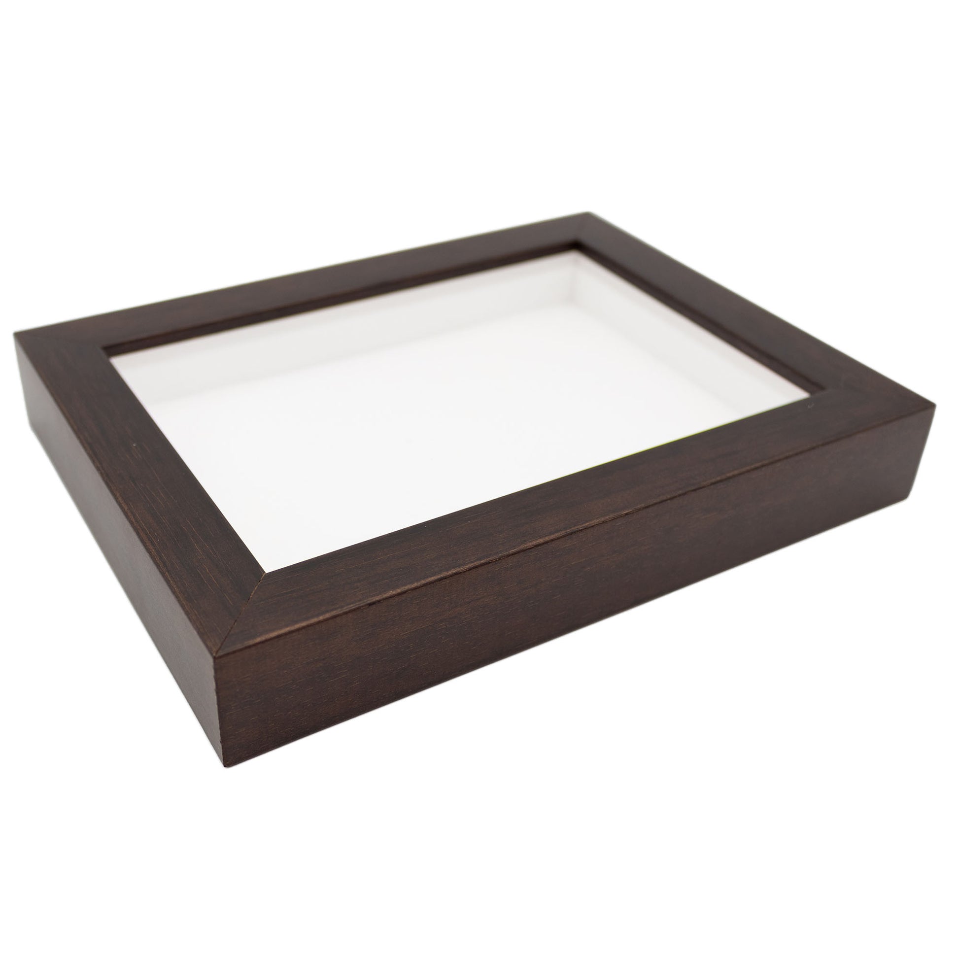 Double Magazine Keepsake Frame with White Mat (Style 2) - corner and profile view