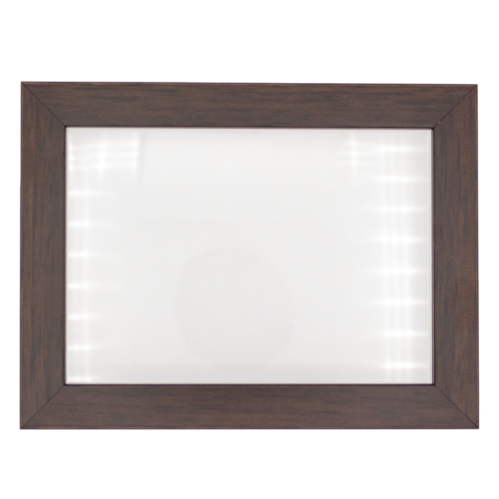 Shadow Box Gallery Wood Frames - Brown DEEP Shadowbox Frame with a Display Depth of 3/4" - Shadowbox Frame includes Shatter Proof UV Acrylic Front, Acid Free Interior, and Hanging Hardware - corner and profile view