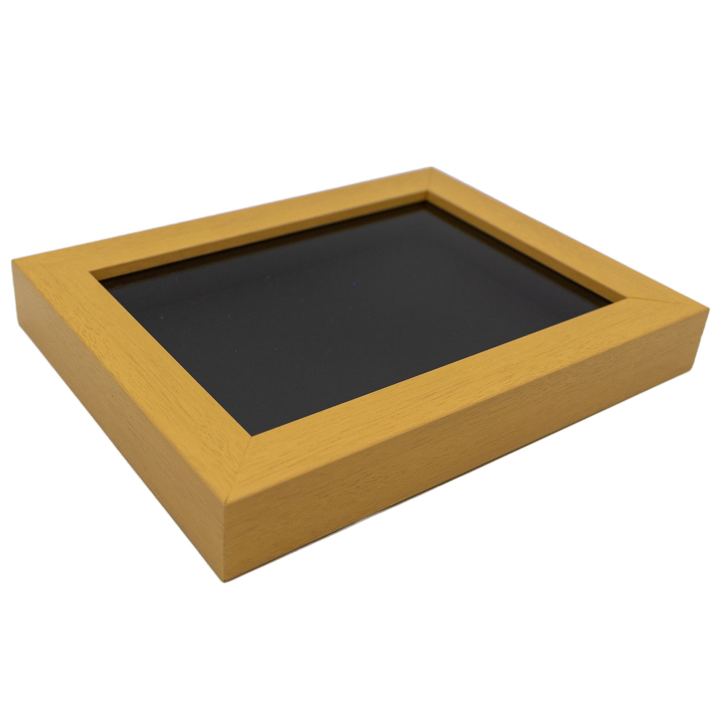 Natural Wood Shadow Box Display Magazine Frame - corner and profile view