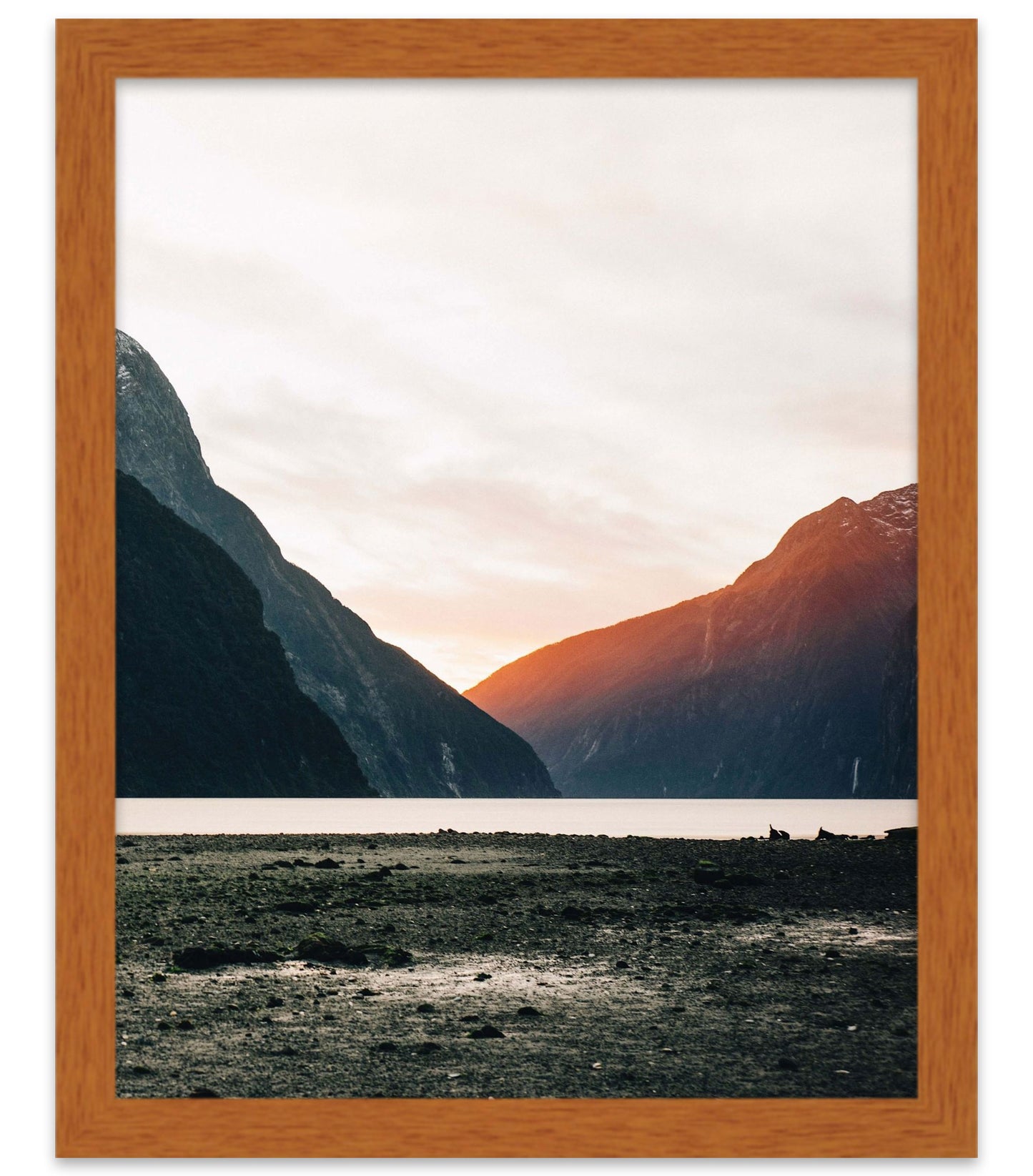 Flat Walnut Brown Chalkboard Frame - back and hardware