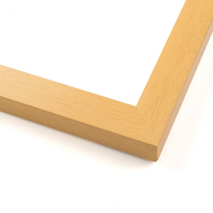 Flat Oak Cork Board Frame - corner and profile view