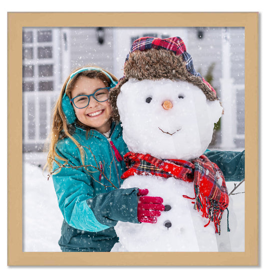 Frame Natural Brown Picture Frame - Complete Modern Photo Frame Includes UV Acrylic Shatter Guard Front, Acid Free Foam Backing Board, Hanging Hardware Wood Wall Frames for Family Photos - no Mat