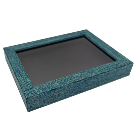 Rustic Blue Wood Shadow Box Display Magazine Frame