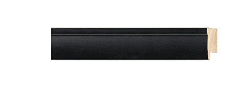 Picture Frame Moulding (Wood) 100ft bundle - Contemporary Black Finish - 1" width - 7/16" rabbet depth