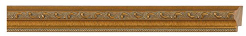 Picture Frame Moulding (Wood) 100ft bundle - Traditional Antique Gold Finish - 1.25" width - 3/8" rabbet depth