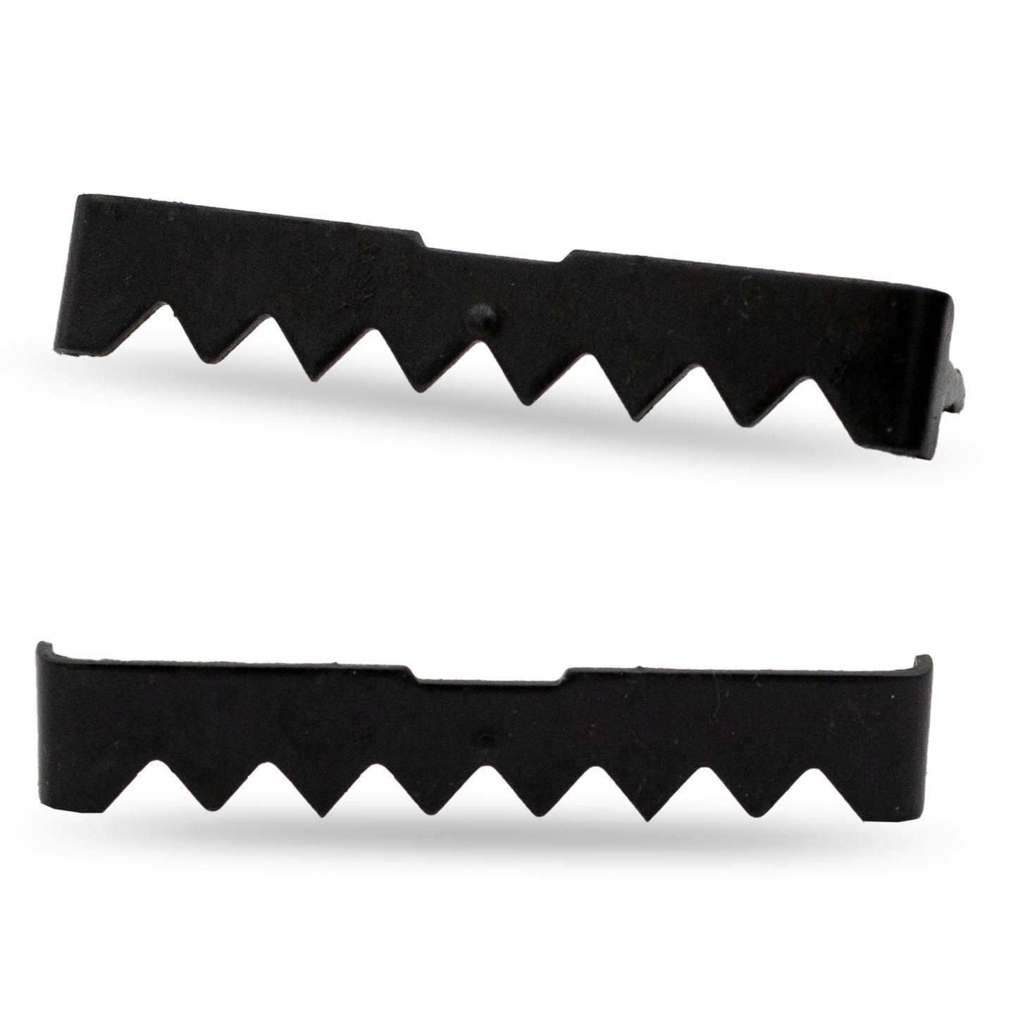 100 Zinc Plated Small No Nail Sawtooth Picture Frame Hangers for Softwood - corner and profile view