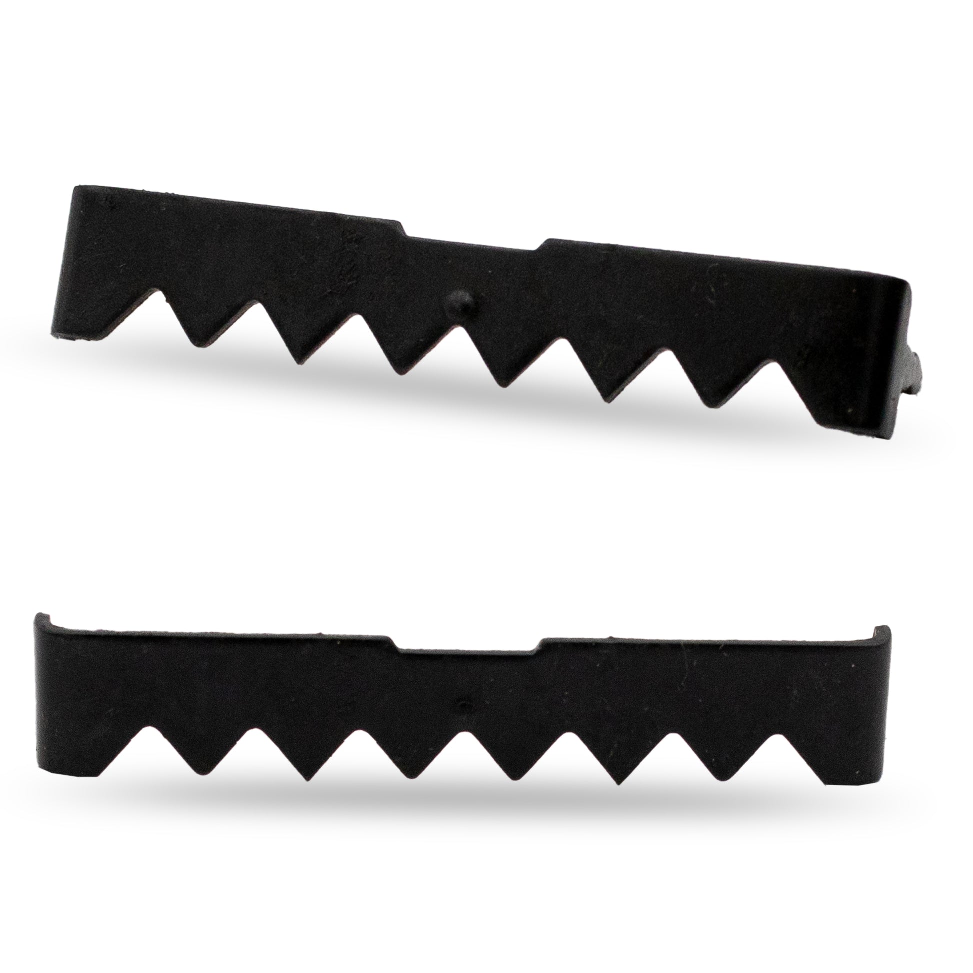 100 Zinc Plated Small No Nail Sawtooth Picture Frame Hangers for Softwood - corner and profile view