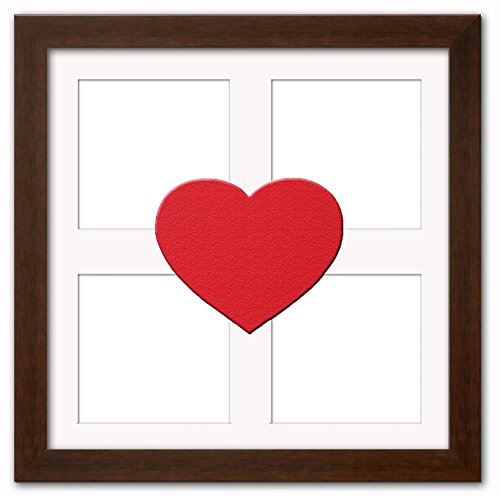 Heart Collage Brown Frame