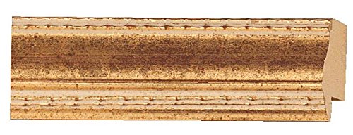 Picture Frame Moulding (Wood) 100ft bundle - Traditional Gold Finish - 1" width - 1/2" rabbet depth