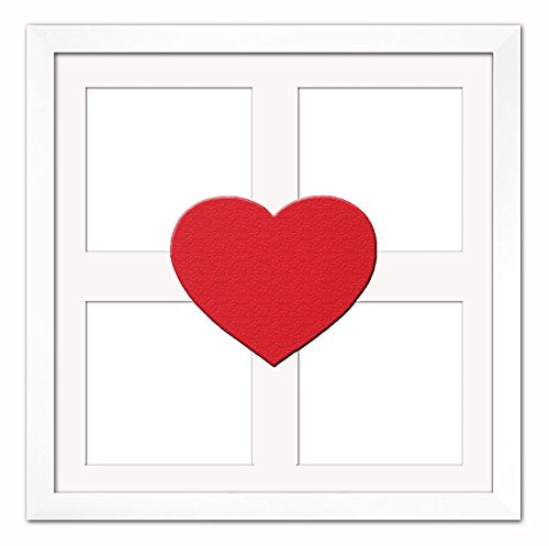 Heart Collage White Frame with Heart Mat