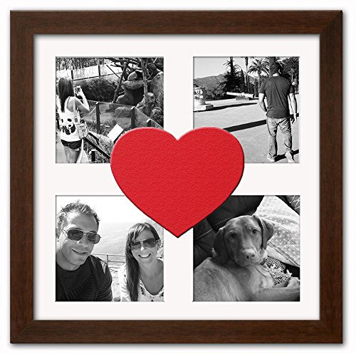 Heart Collage Brown Frame - detail view