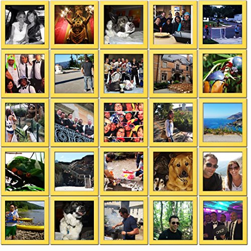Yellow Matted Instagram Collage Photo Frame - corner and profile view