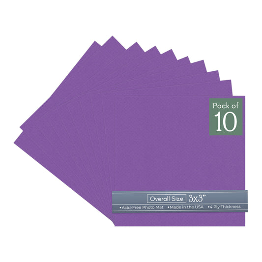 Purple Iris 3x3 Uncut Mat Board, 10 Pack