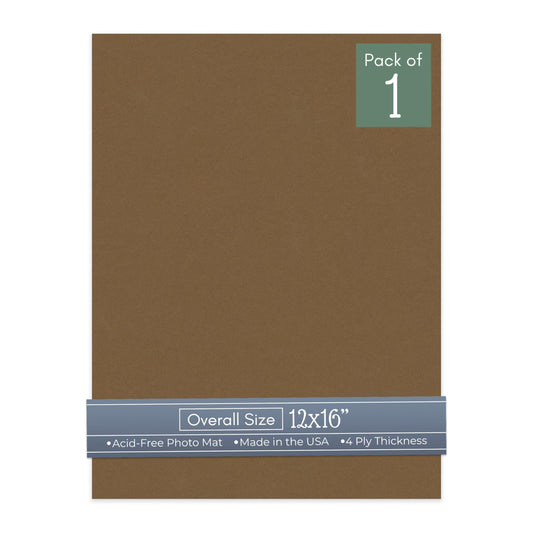 Aged Oak Brown 12x16 Uncut Mat Board