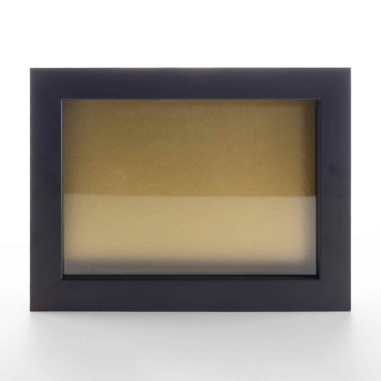 Black Shadow Box Display Magazine Frame with Gold Backing Mat