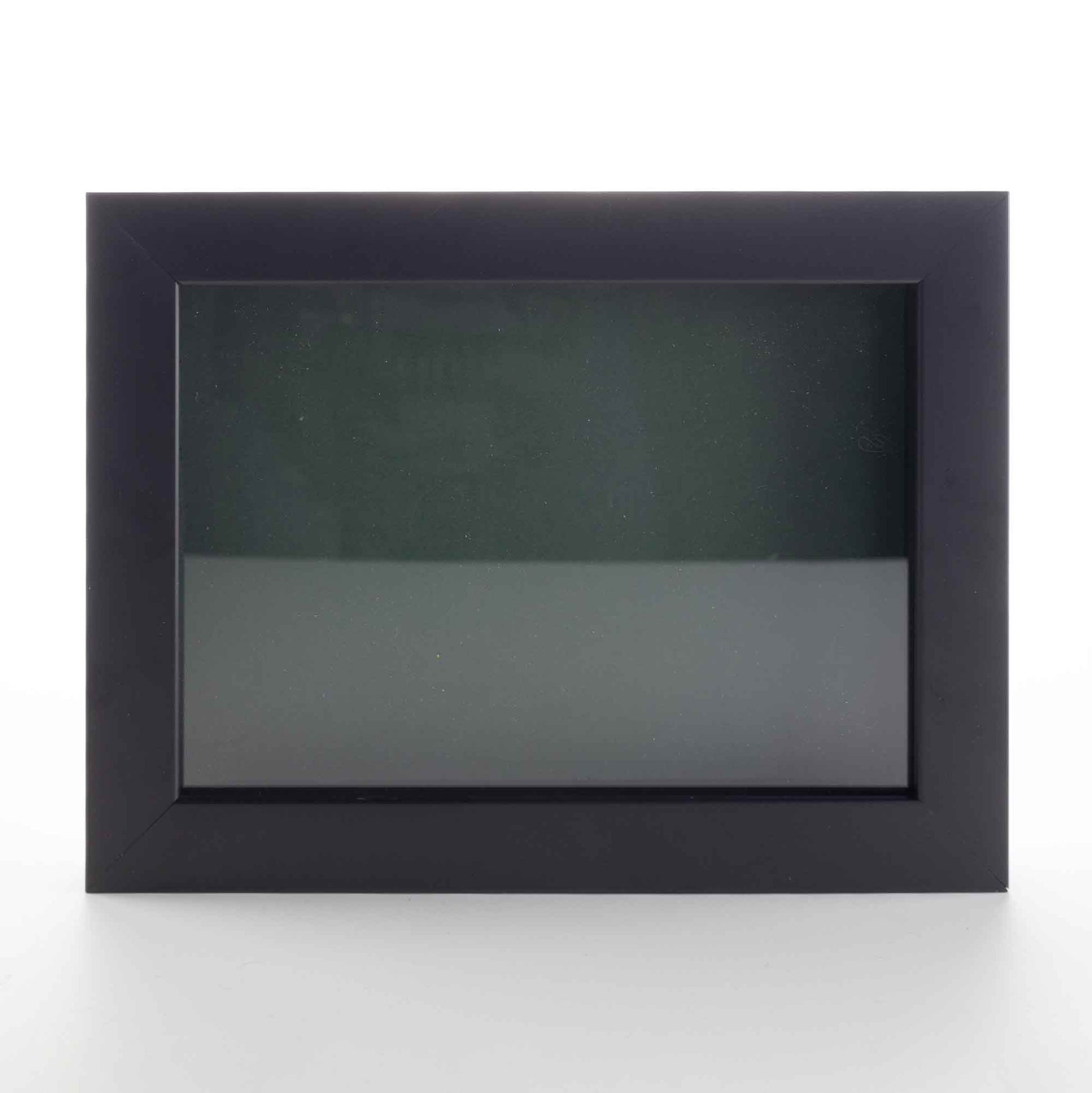 Black Wood Shadow Box Display Magazine Frame with Green Mat