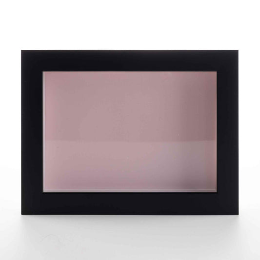 Black Wood Shadow Box Display Magazine Frame with Pink Mat