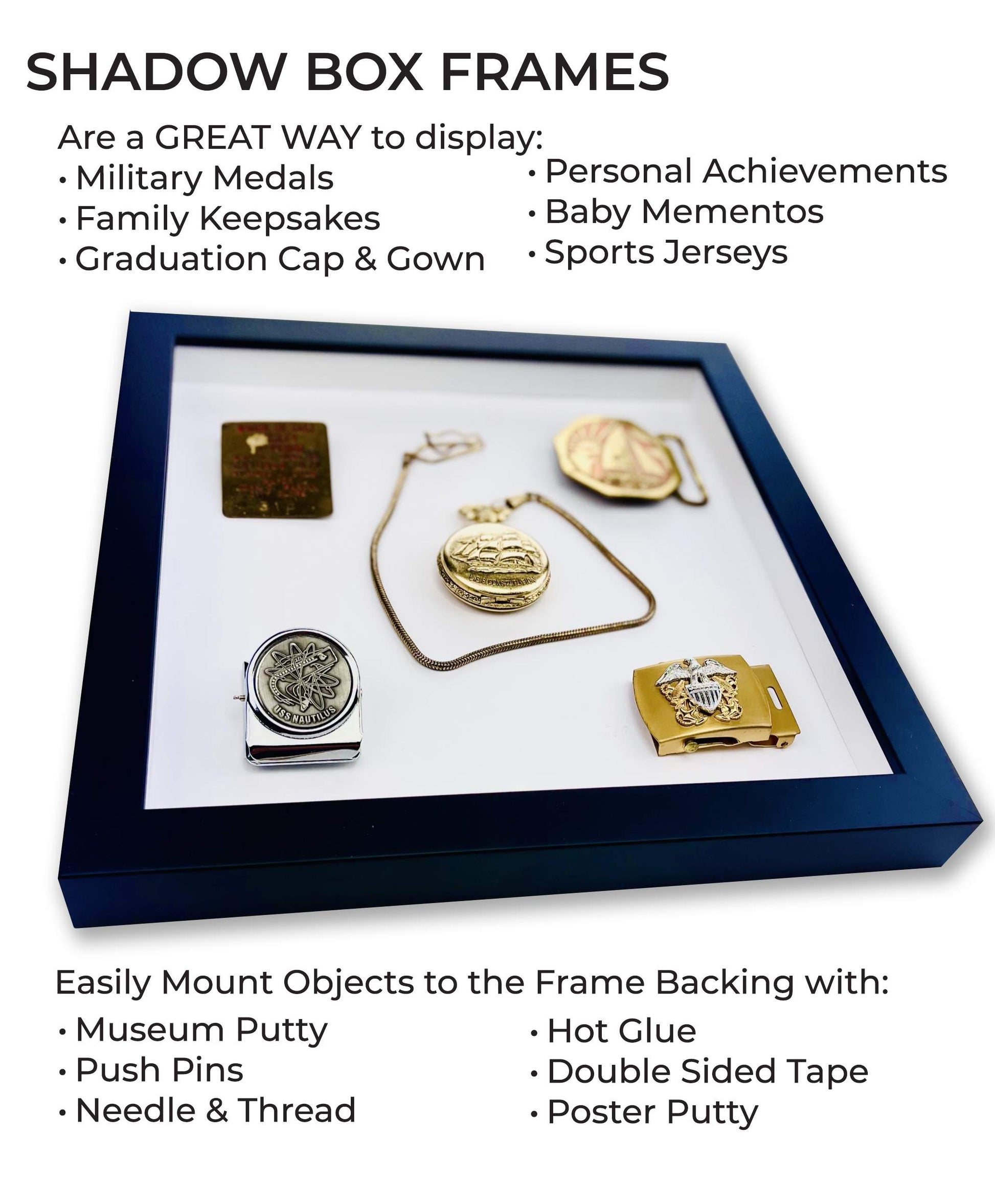Charcoal Small Shadow Box Picture Wooden Collage Frame - included components
