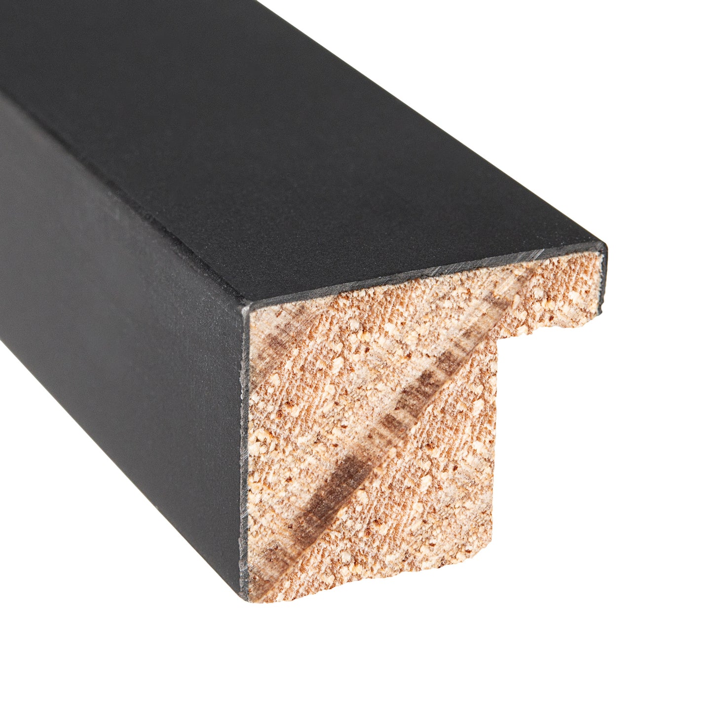 Genuine Wood Mixed Collage Frame with White Mat (Style 1) - detail view