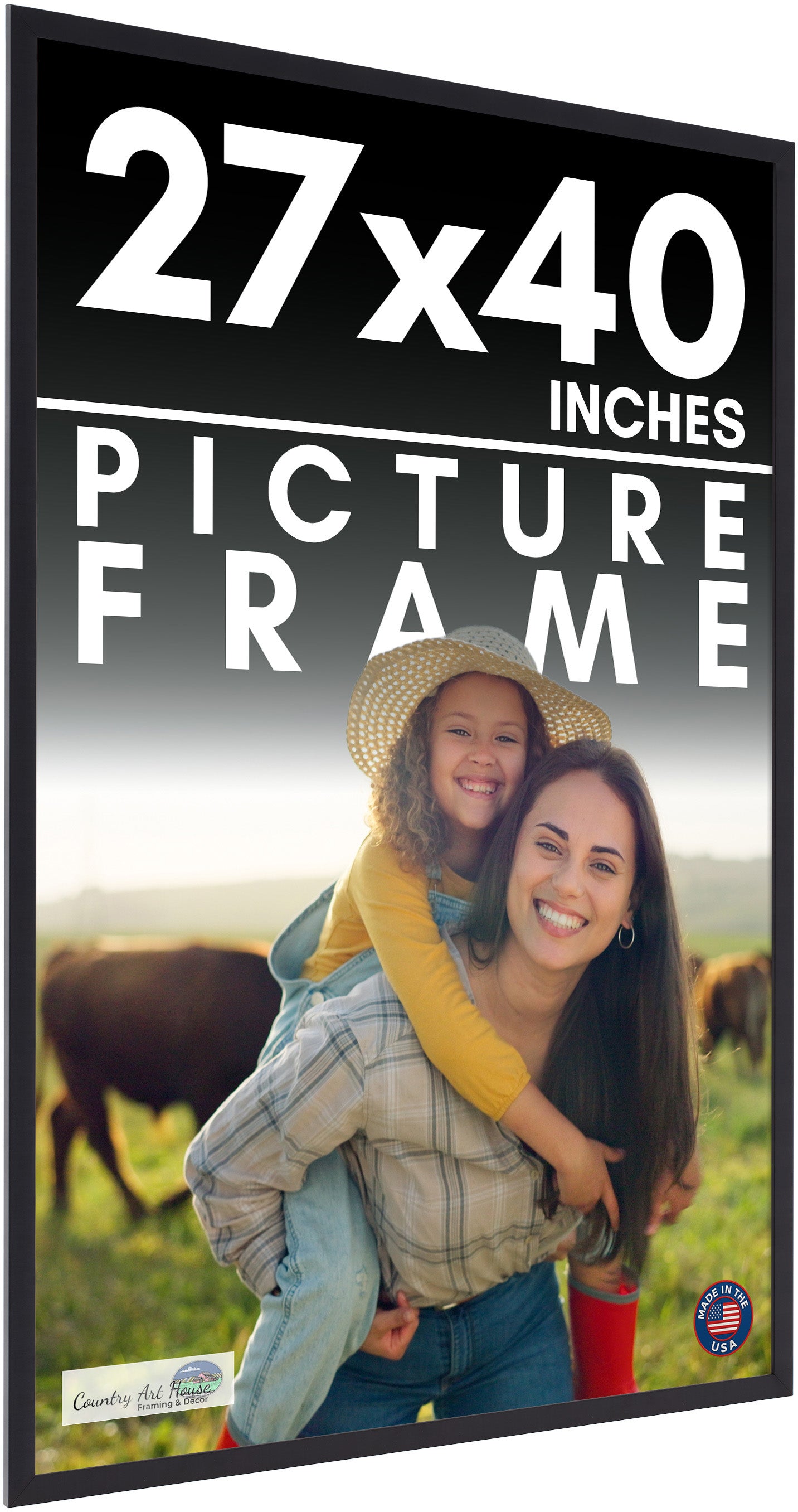 Black Movie Poster Frame (Style 3) - corner and profile view