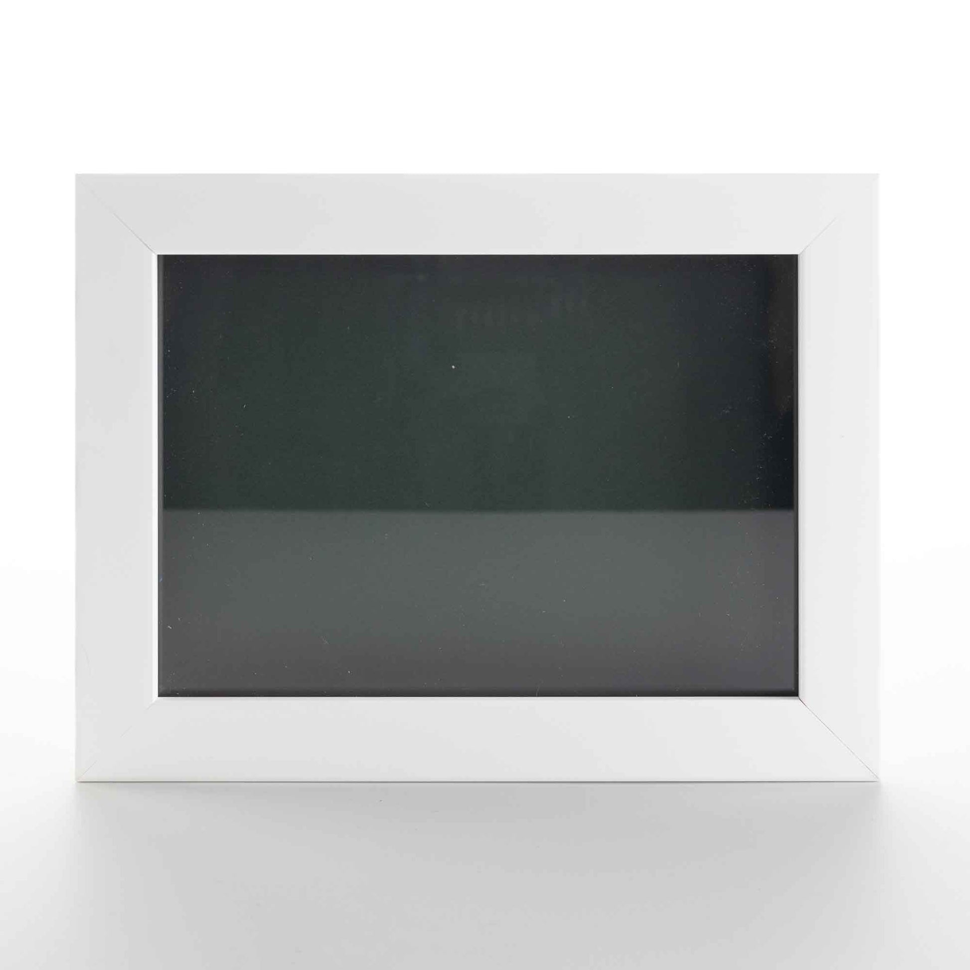 White Wood Shadow Box Display Magazine Frame with Green Mat