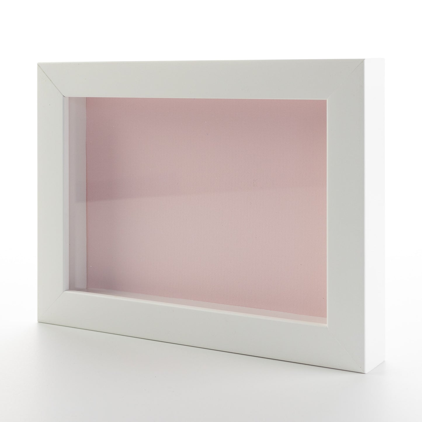 Shadow Box Gallery Wood Frames - Solid White DEEP Shadowbox Frame with a Display Depth of 3/4" - Shadowbox Frame includes Shatter Proof UV Acrylic Front, Acid Free Interior, and Hanging Hardware - detail view