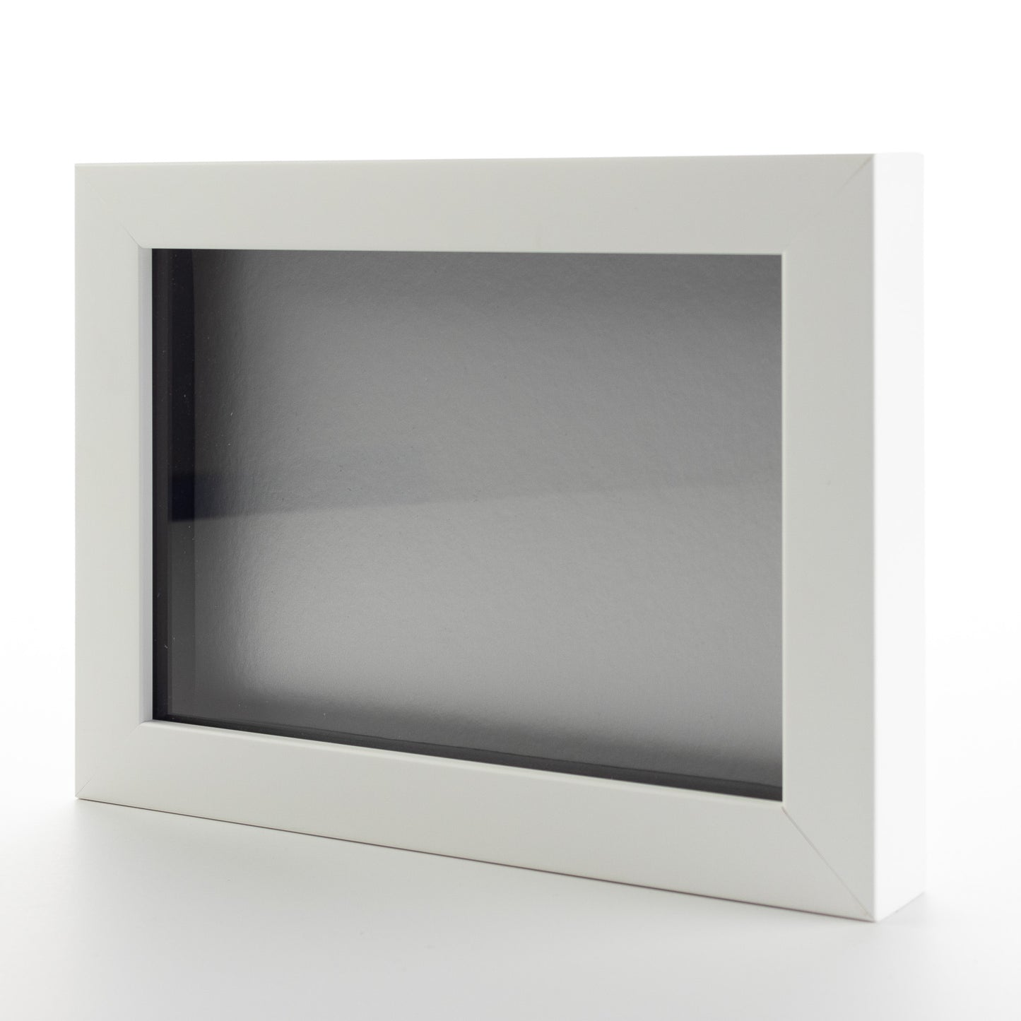 Shadow Box Gallery Wood Frames - Solid White DEEP Shadowbox Frame with a Display Depth of 3/4" - Shadowbox Frame includes Shatter Proof UV Acrylic Front, Acid Free Interior, and Hanging Hardware - close up