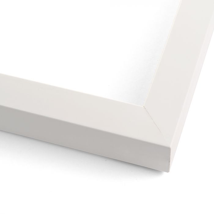 White Wood Shadow Box Display Magazine Frame with Green Mat - detail view