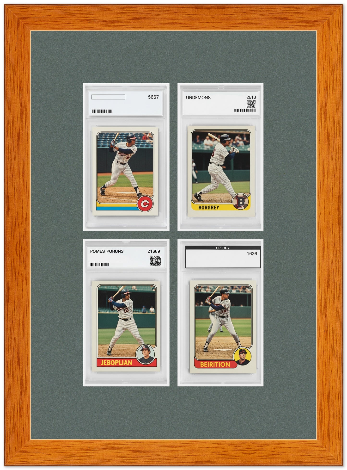 PSA AGS Graded Card Frame with Dark Gray Mat (Style 1) - corner and profile view