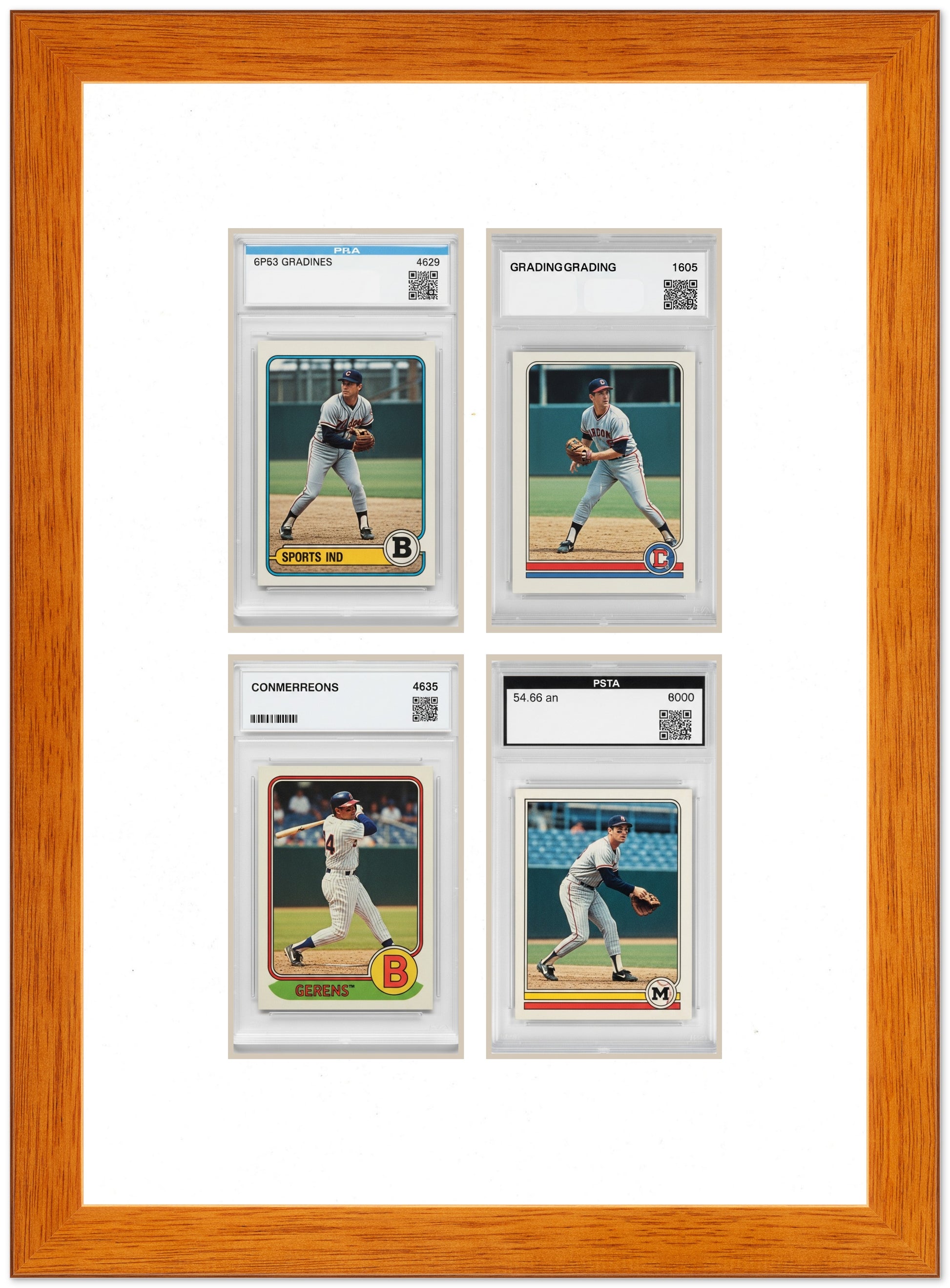 PSA AGS Graded Card Frame with White Mat (Style 1) - corner and profile view