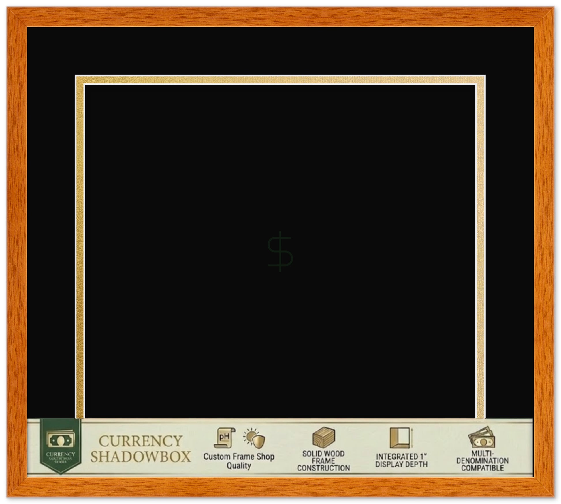 Currency Frame (Style 1) - corner and profile view