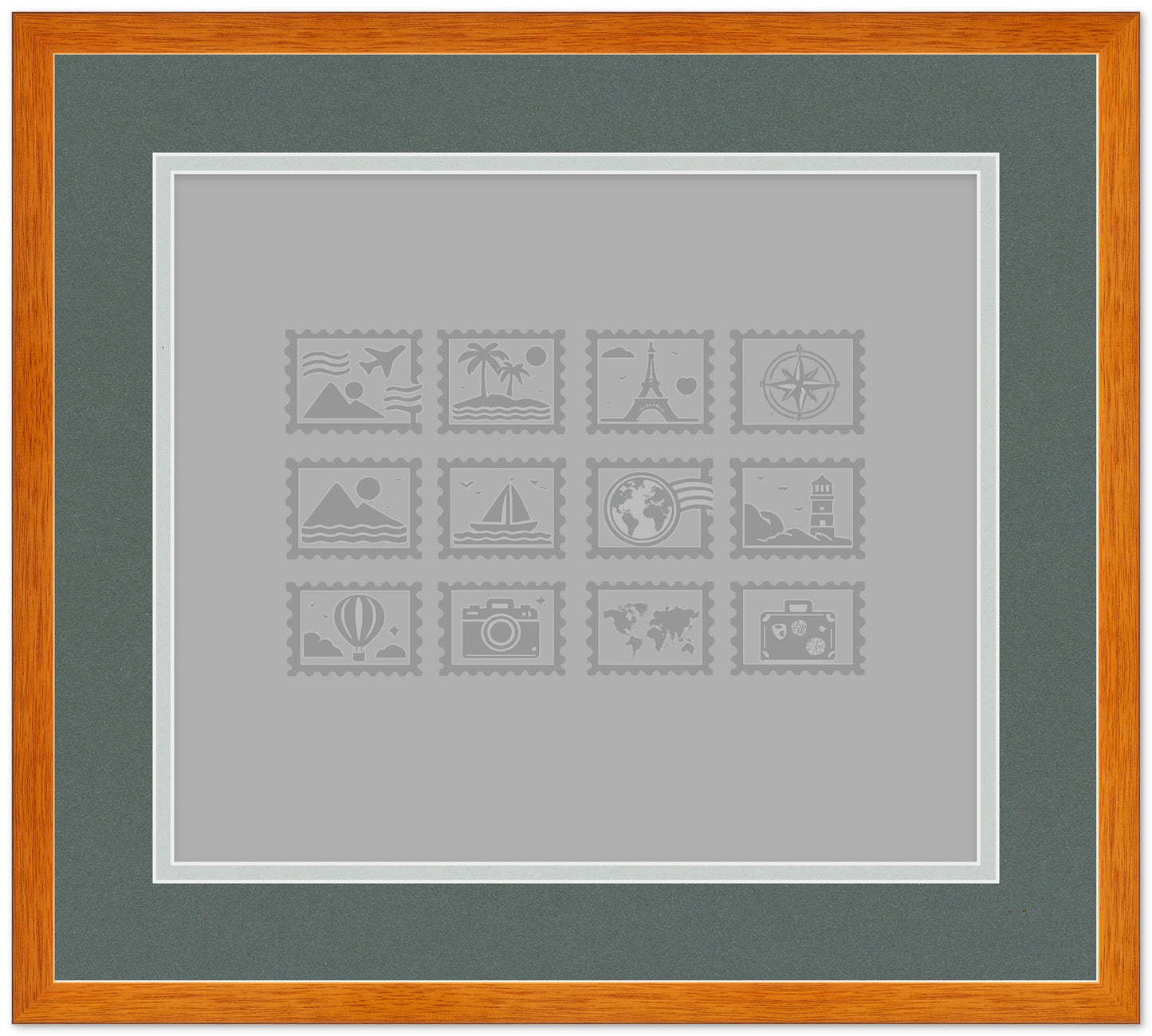 Genuine Hardwood Stamp Collection Shadowbox Postage Stamp Frame (Style 1) - corner and profile view