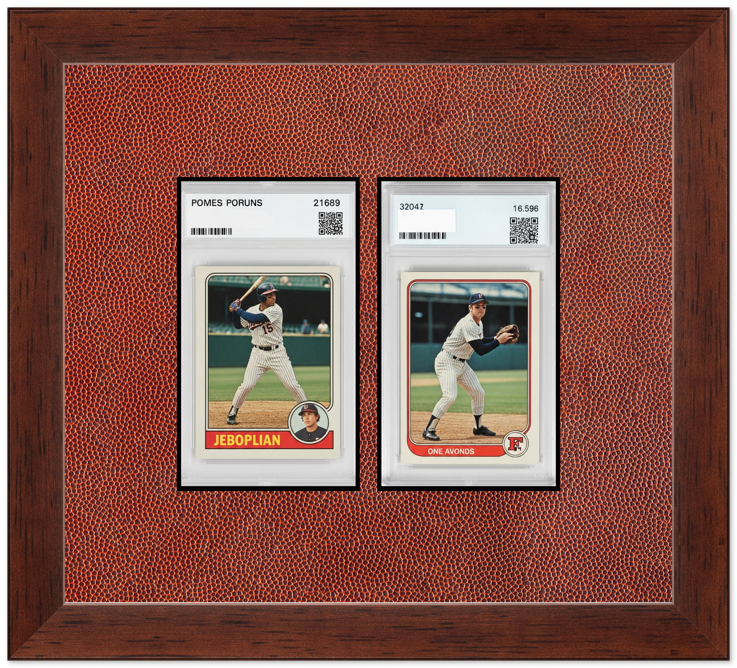 PSA AGS Graded Card Frame with Football Texture Mat (Style 2) - corner and profile view