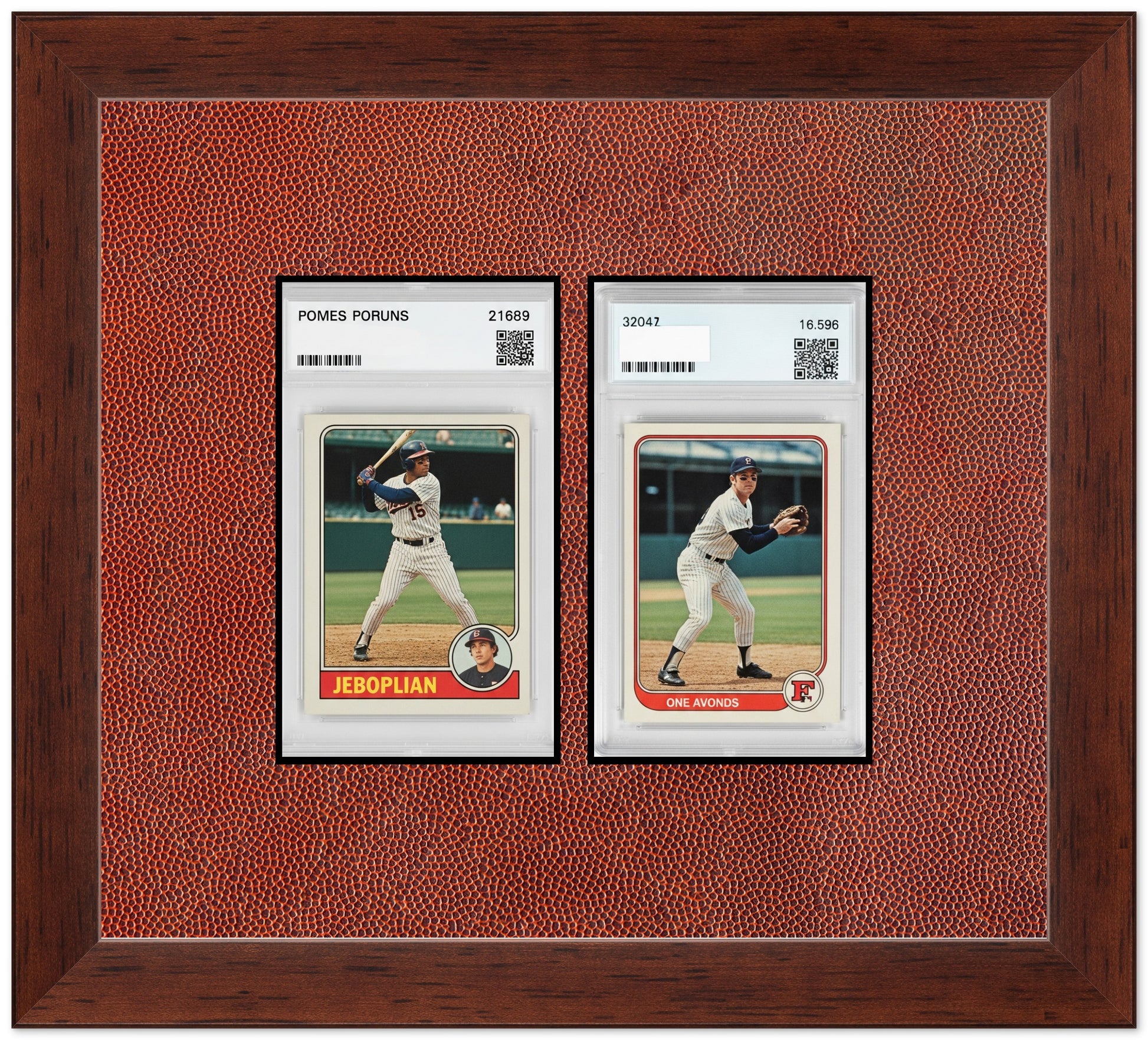 PSA AGS Graded Card Frame with Football Texture Mat (Style 2) - corner and profile view