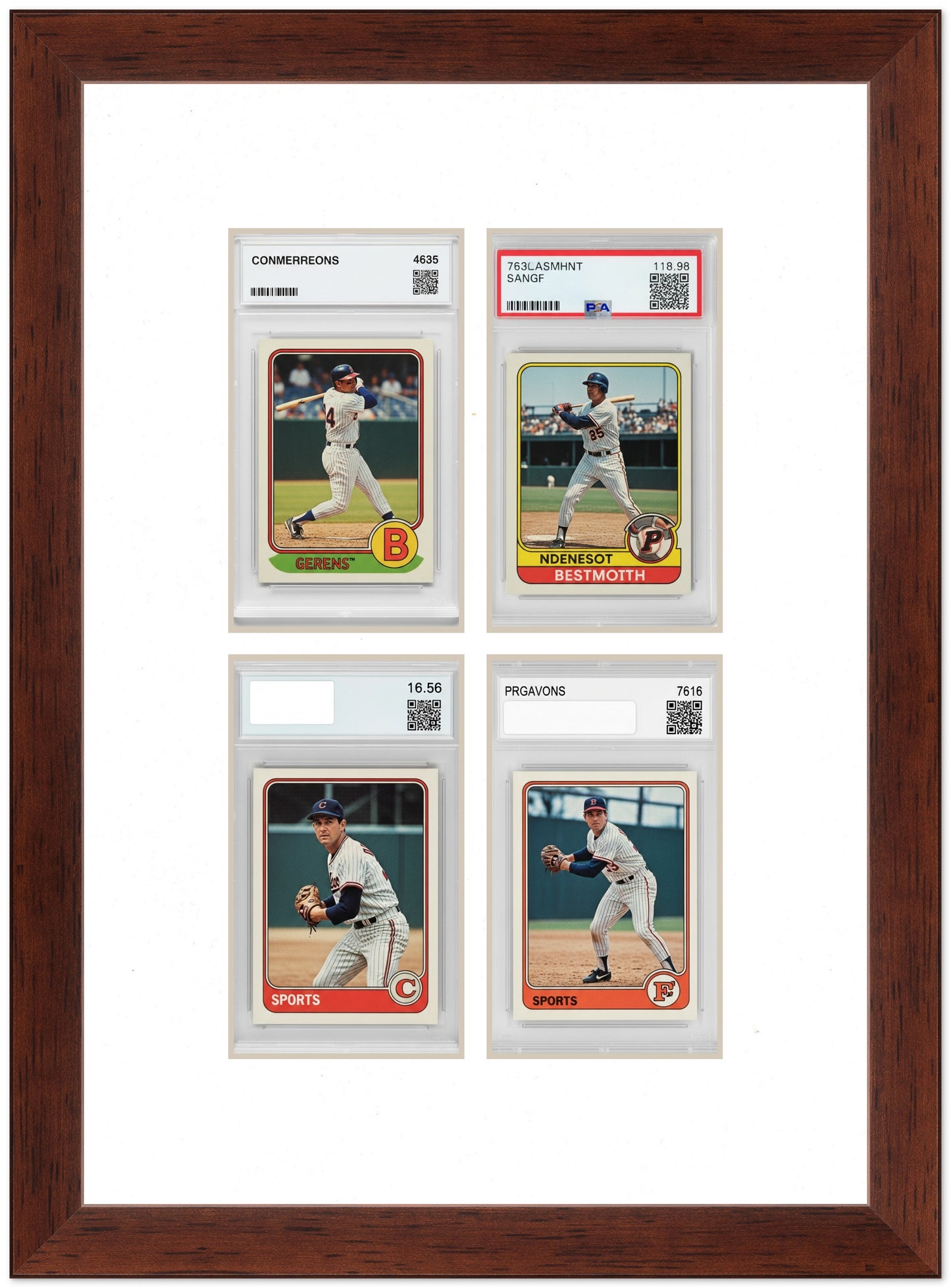 PSA AGS Graded Card Frame with White Mat (Style 2) - corner and profile view
