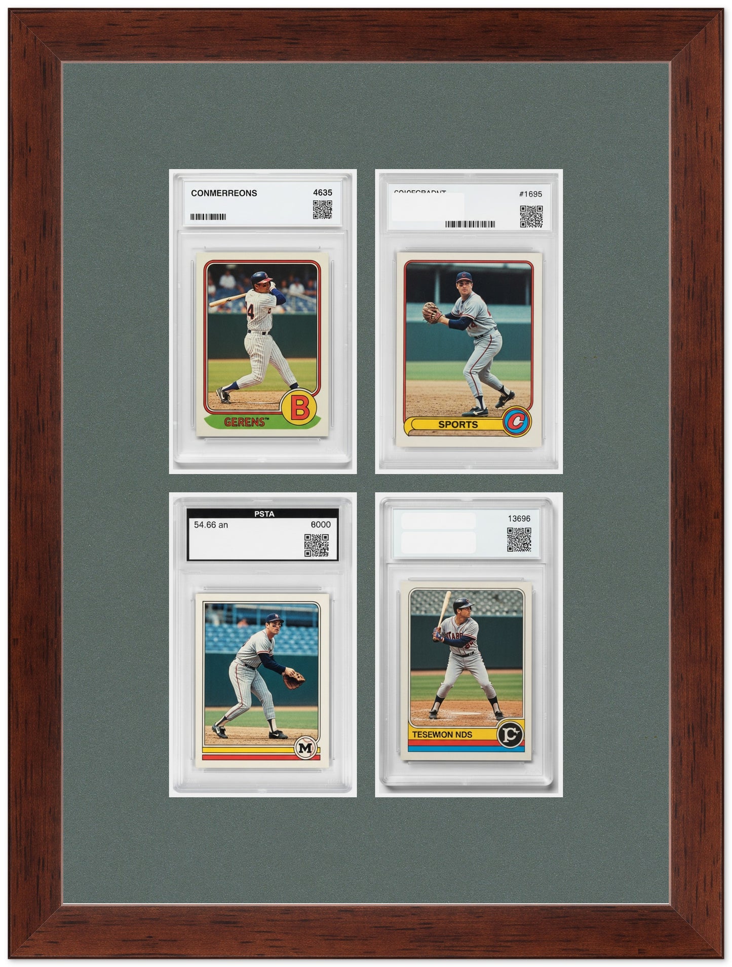 SGC CGC BGS TAG Graded Card Frame with Dark Gray Mat - corner and profile view