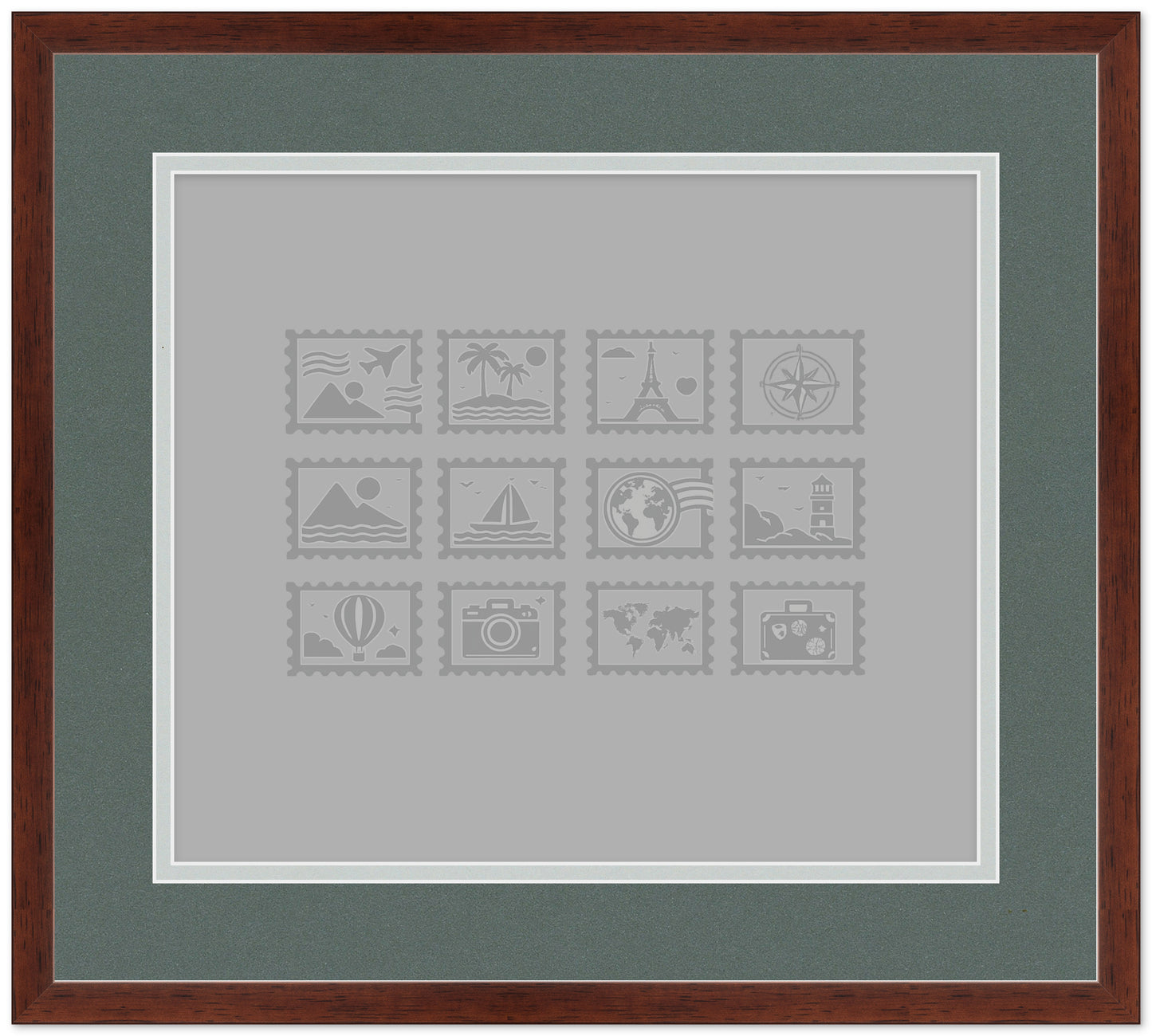 Genuine Hardwood Stamp Collection Shadowbox Postage Stamp Frame (Style 2) - corner and profile view