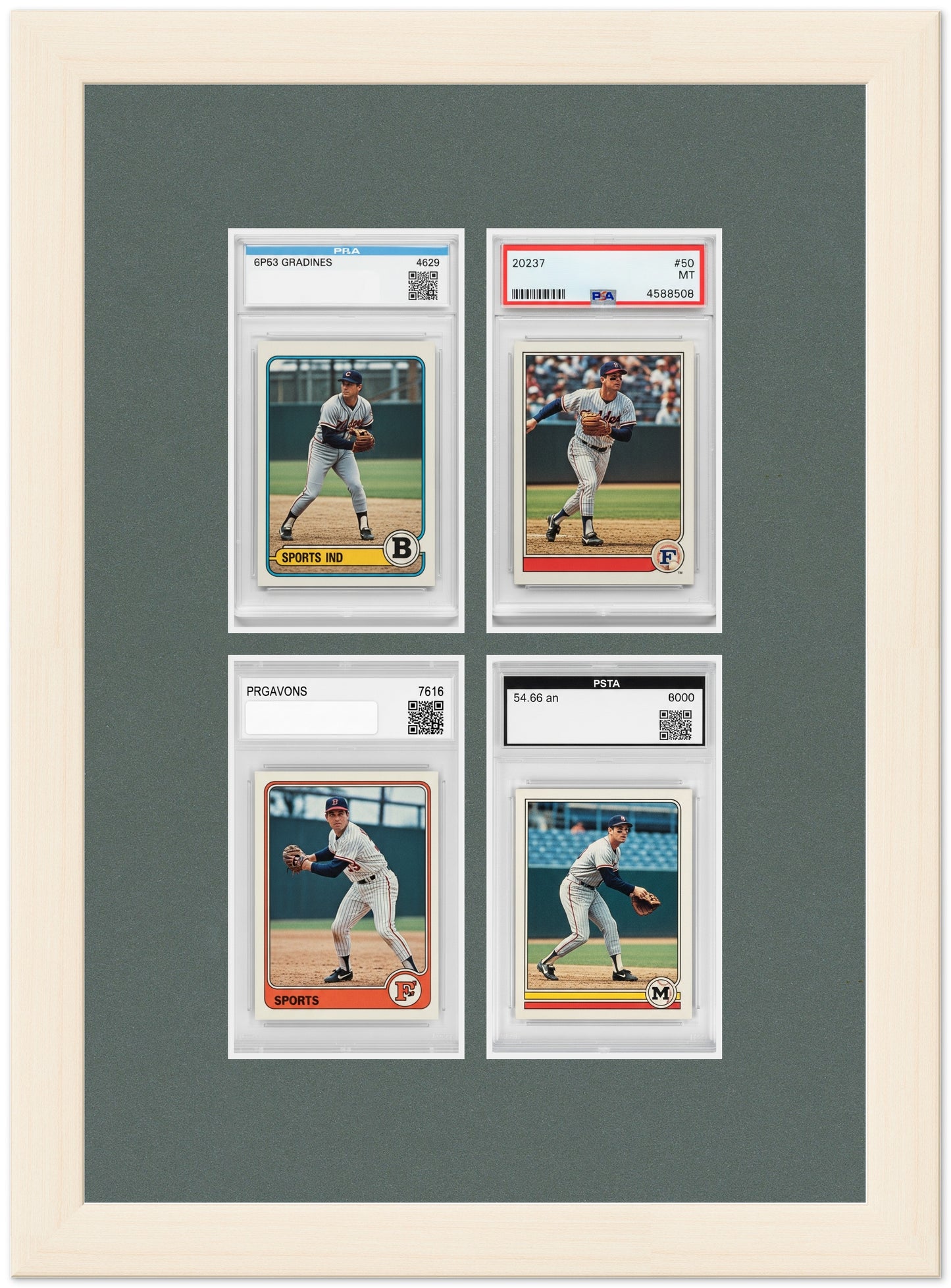 PSA AGS Graded Card Frame with Dark Gray Mat (Style 2) - corner and profile view