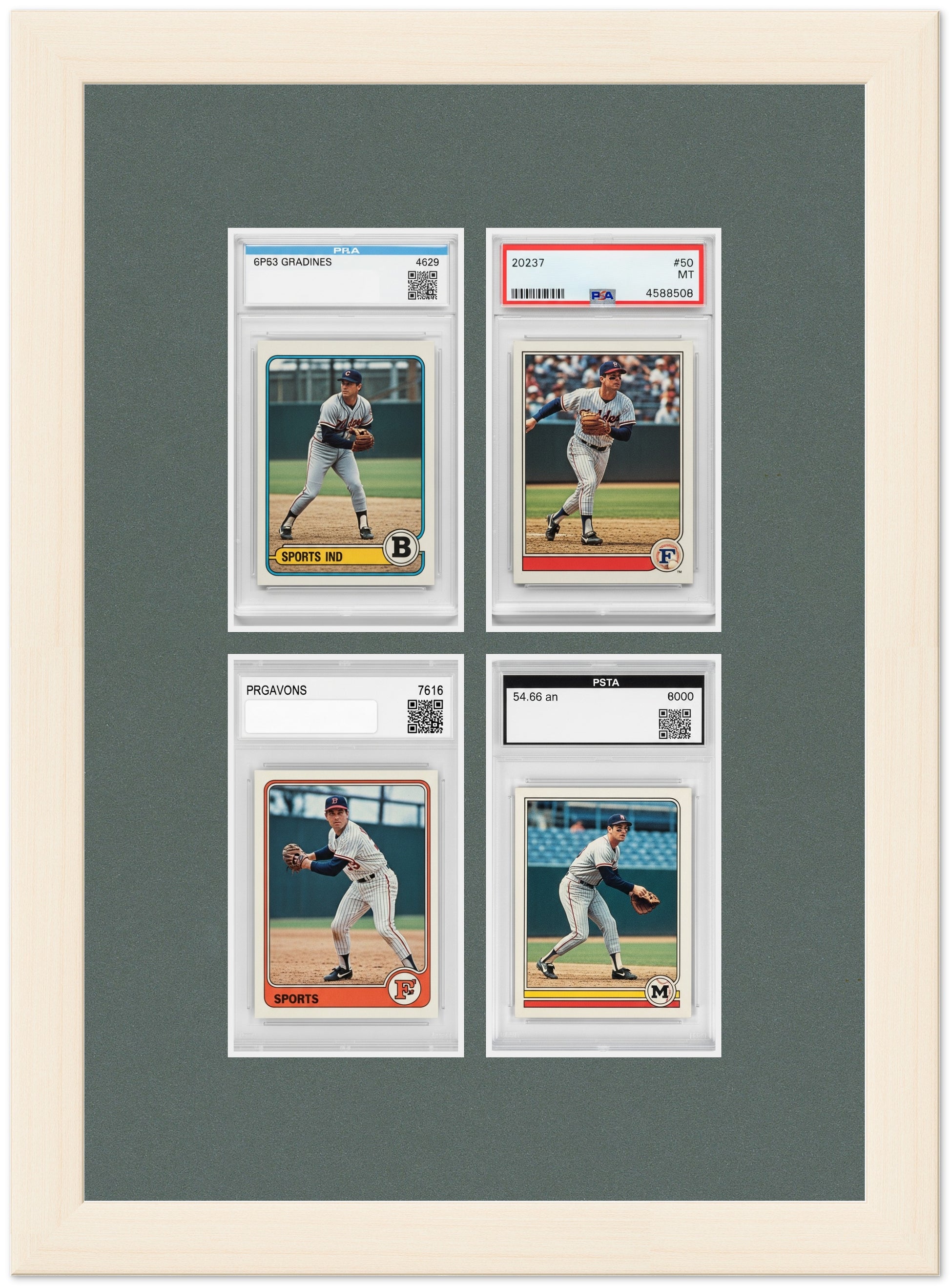 PSA AGS Graded Card Frame with Dark Gray Mat (Style 2) - corner and profile view
