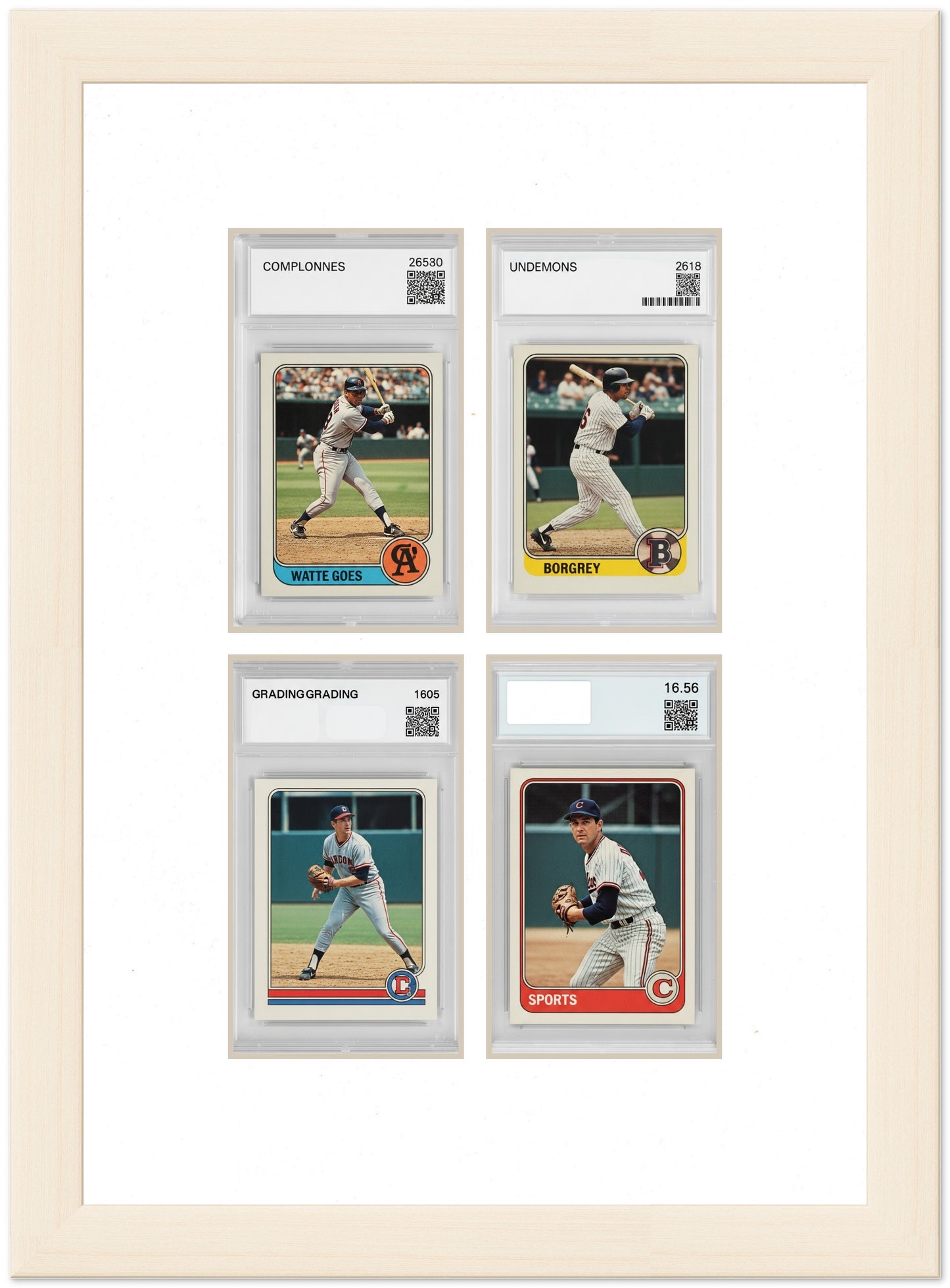 PSA AGS Graded Card Frame with White Mat (Style 3) - corner and profile view