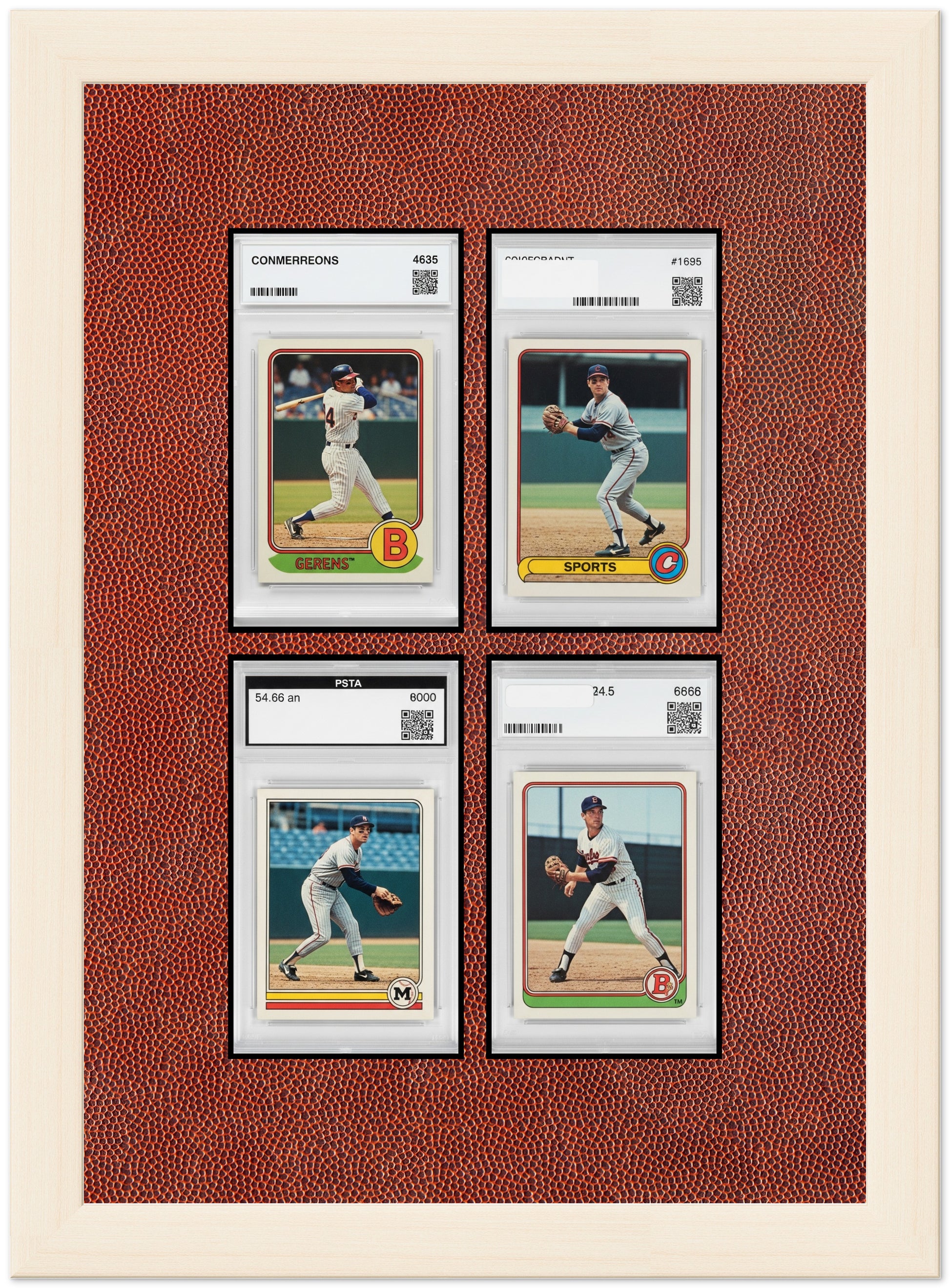 PSA AGS Graded Card Frame with Football Texture Mat (Style 3) - corner and profile view