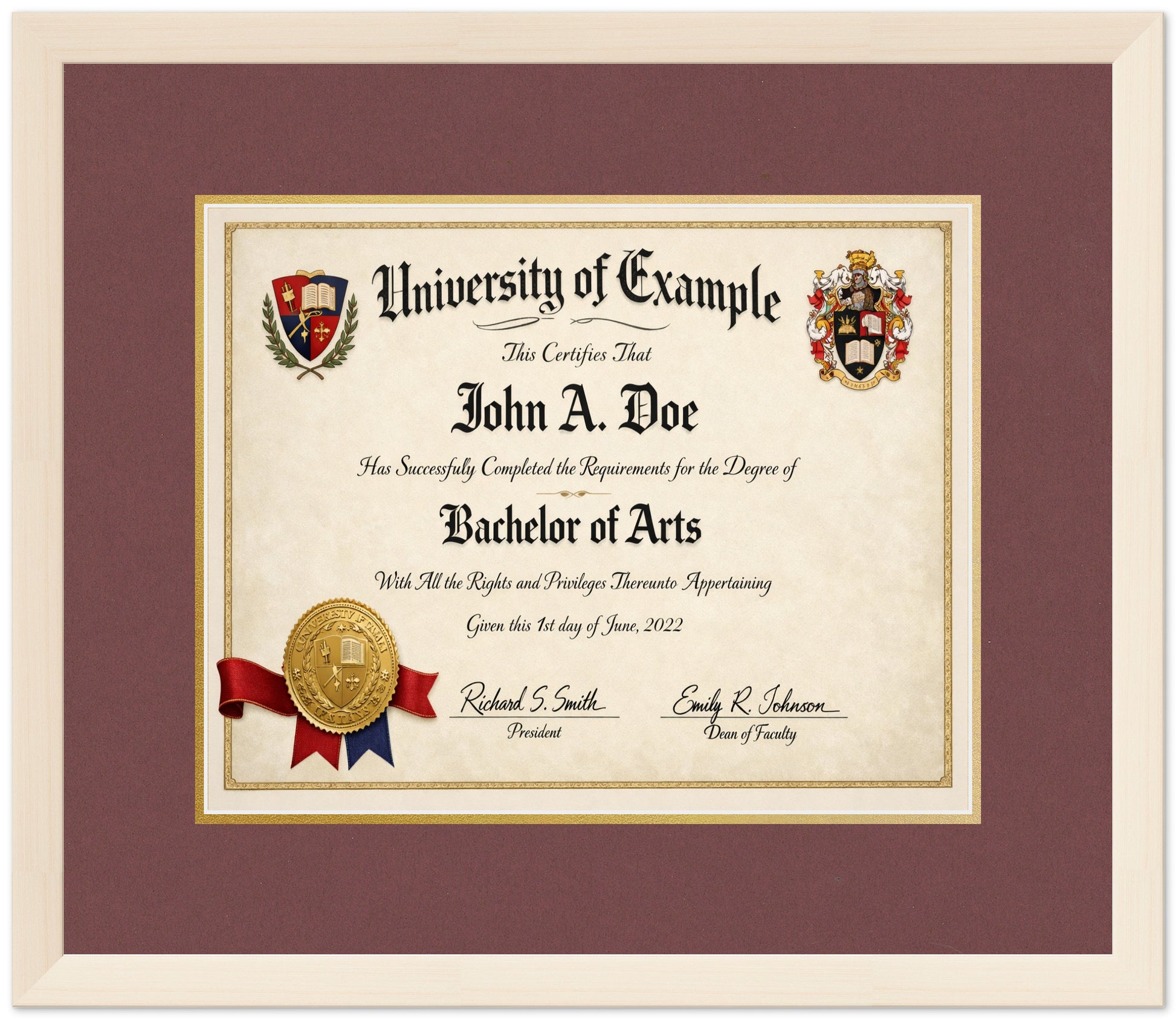 Diploma Military Frame (Style 1) - corner and profile view